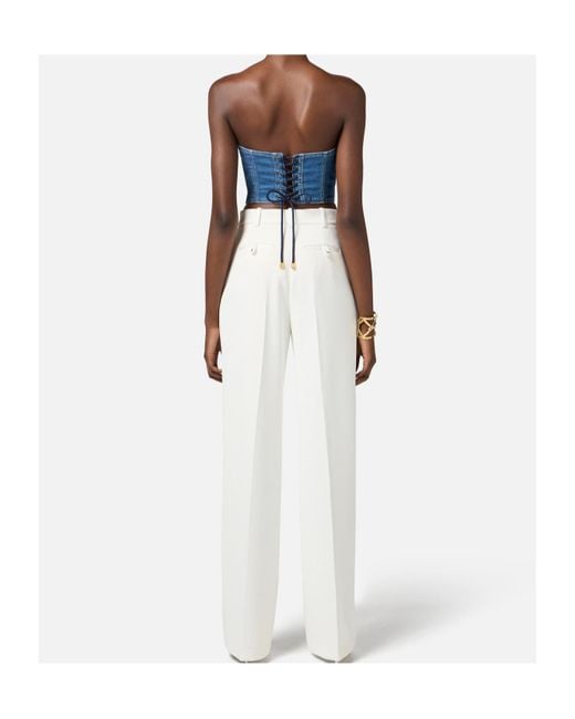 Elisabetta Franchi Blue Denim Bustier