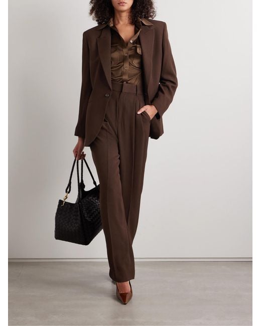 Petar Petrov Brown Casual High Waist Wide Leg Pants