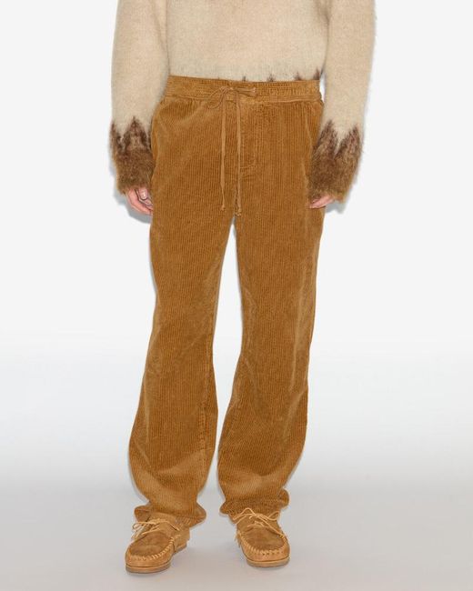 Isabel Marant Brown Corduroy Drawstring Pants for men