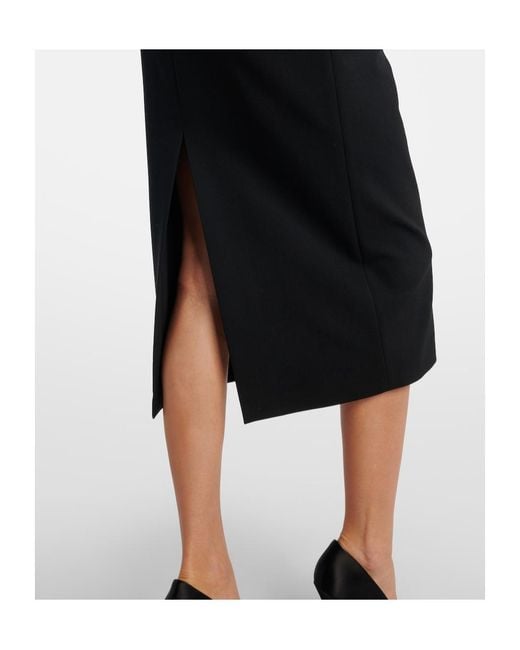 Magda Butrym Black Draped Midi Dress