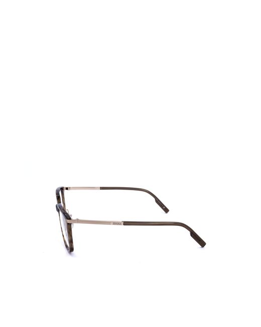 Zegna White Square Frame Glasses for men