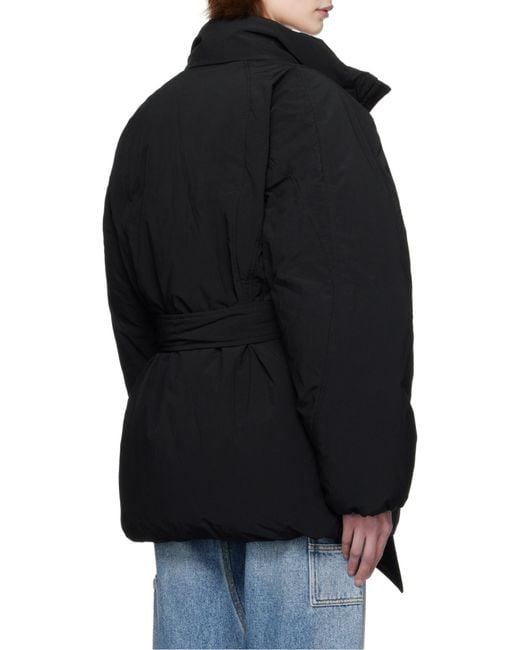 Alexander Wang Blue Tied Waist Puffer Coat