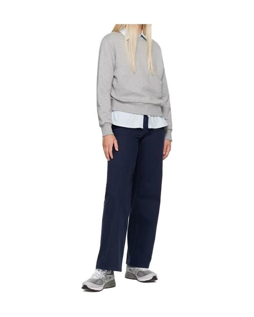 A.P.C. Blue Elisabeth Button Detailed Wide Leg Jeans