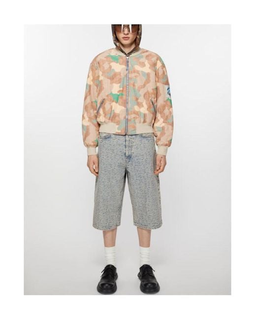 Acne White Camouflage Printed Zip-Up Bomber Jacket for men