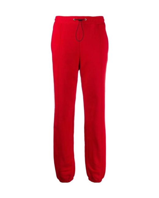 MSGM Red Elastic Waist Sweatpants