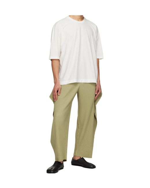 Homme Plissé Issey Miyake Green Pleated Layered Trousers for men