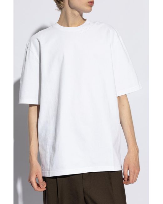 Marni White Logo Patch Crewneck T-Shirt for men