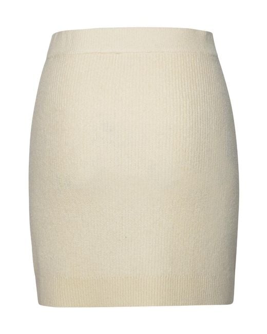 MICHAEL Michael Kors Natural Ribbed Stretched Mini Skirt