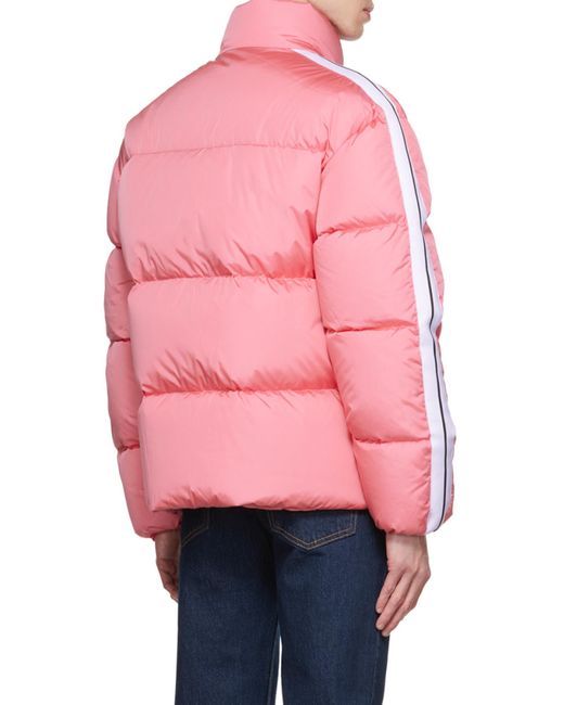 Palm Angels Pink Logo-Print Padded Jacket for men