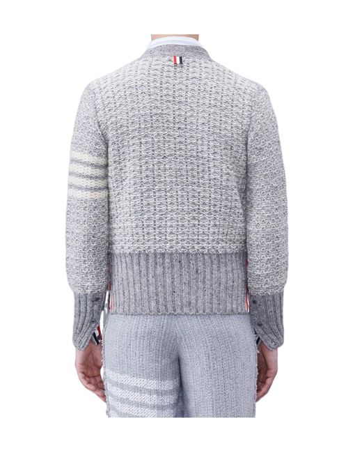 Thom Browne Natural Bar Mélange-Effect Button-Up Cardigan for men