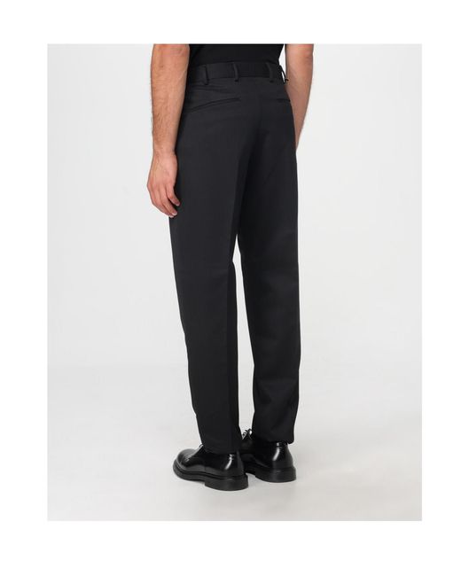 Pt Pantaloni Black Casual Trousers With Belt Loops for men
