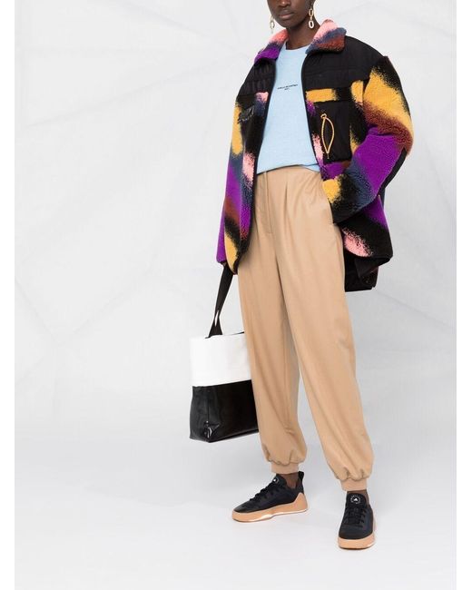 Stella McCartney Multicolor Marley Faux-Shearling Striped Coat