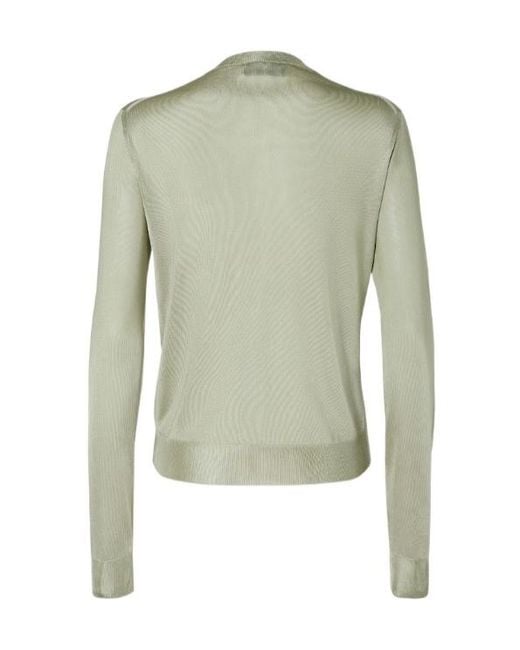 Fendi Green Logo Embroidered Crewneck Buttoned Cardigan