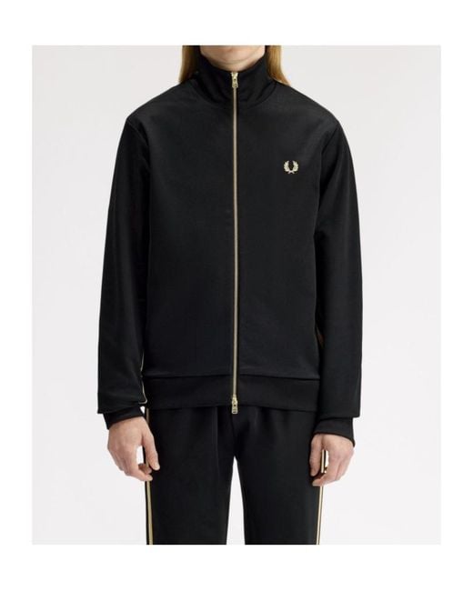 Fred Perry Black Stripe Tape Track Jacket for men