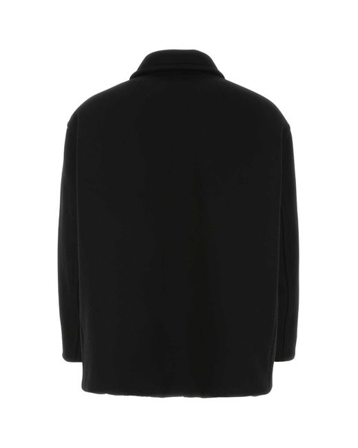 Valentino Black Button-Up Overshirt Jacket for men