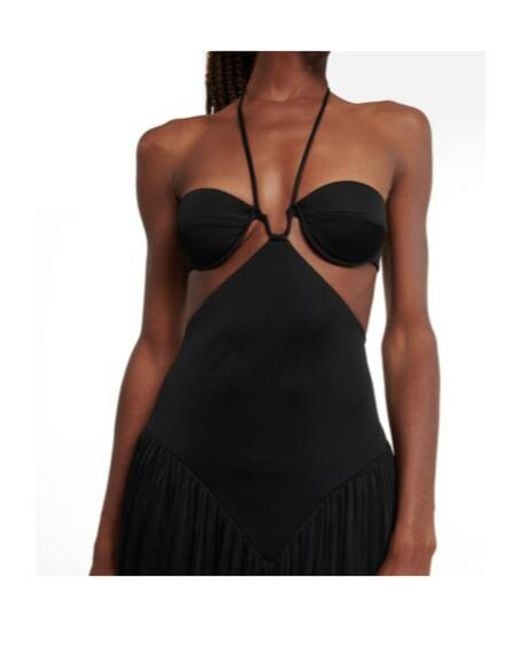 Stella McCartney Black Cutout Halterneck Midi Dress
