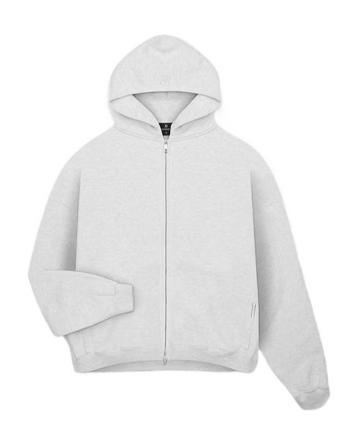 Represent White Initial Boxy Zip Through Hoodie for men