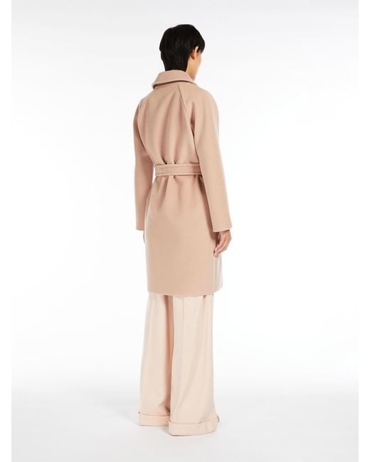 Max Mara Natural Cashmere And Wool Wrap Coat