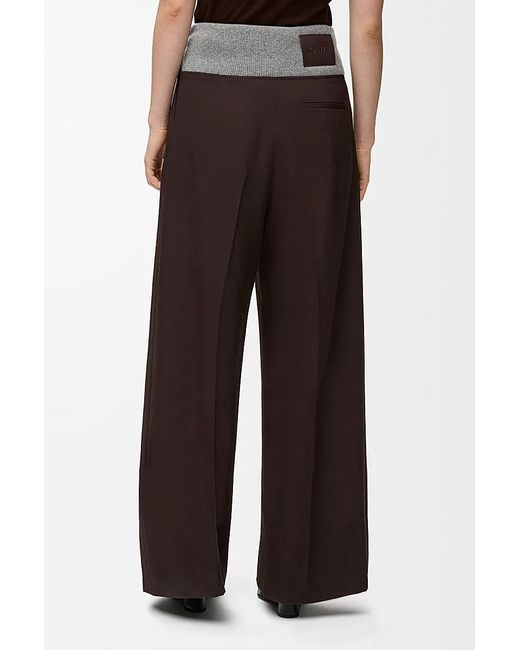 Loewe Brown Straight Leg Pleated Pants