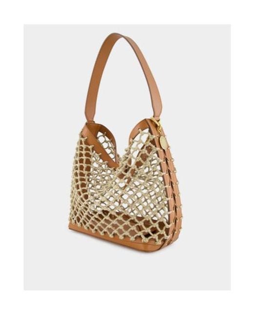 Stella McCartney White Logo Knitted Shoulder Bag