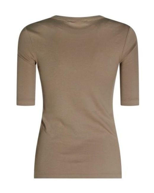 Fabiana Filippi Natural Scoop Neck Half Sleeve T-Shirt
