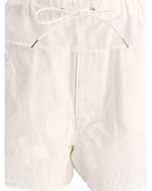 Sacai White Waist Drawstring Shorts