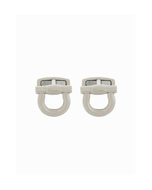 Ferragamo Metallic Ferragamo Logo Engraved Cufflinks for men