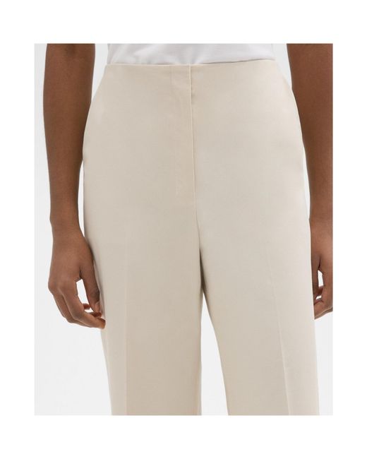 Theory White High-Waist Cuff Pants