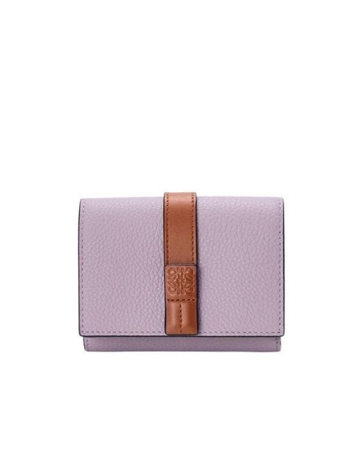Loewe Purple Tri Fold Wallet