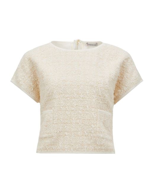 Moncler White Tweed Top
