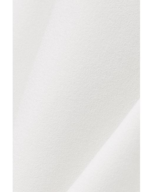 Emilia Wickstead White Printed Wool Crepe Dress