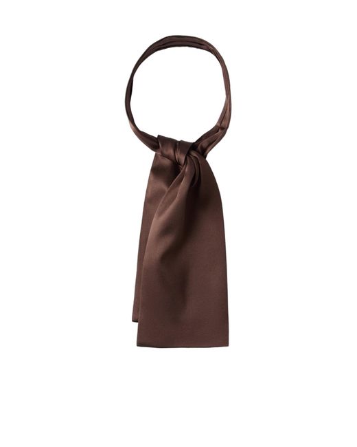 Brunello Cucinelli Brown Satin Neck Scarf