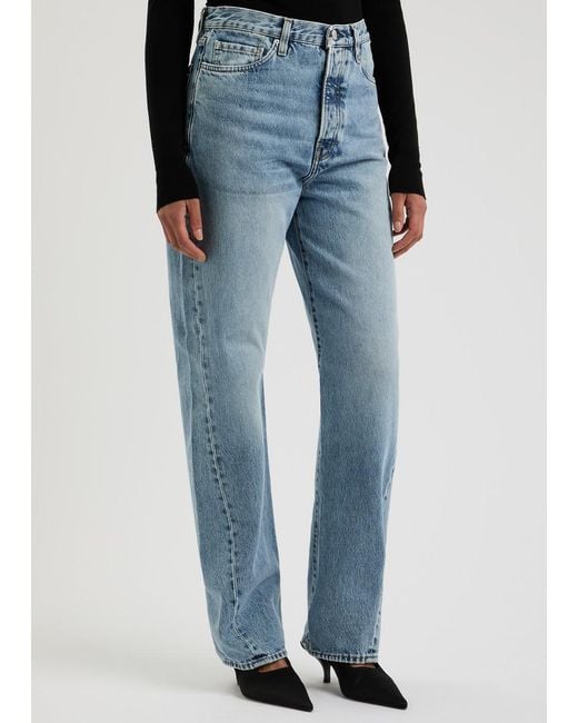 Totême Blue Twisted Seam Straight-Leg Jeans
