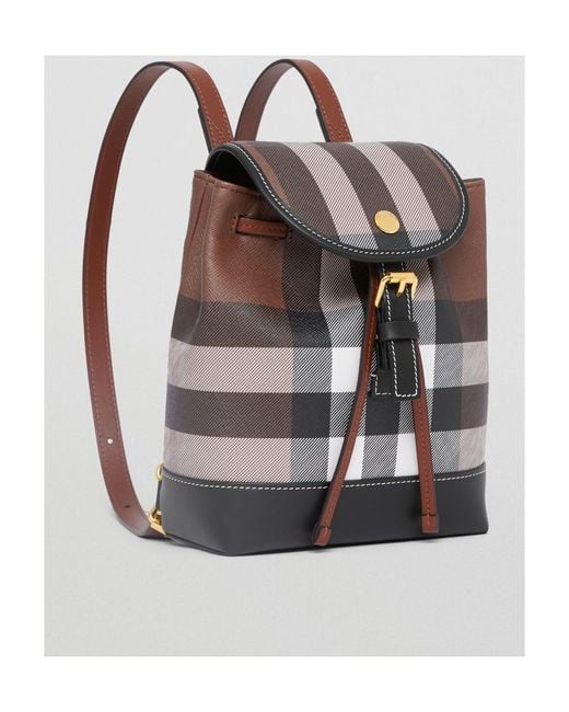Burberry Brown Checked Foldover Backpack
