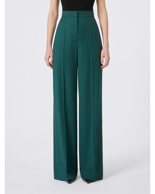 Max Mara Green Fernet Palazzo Pants