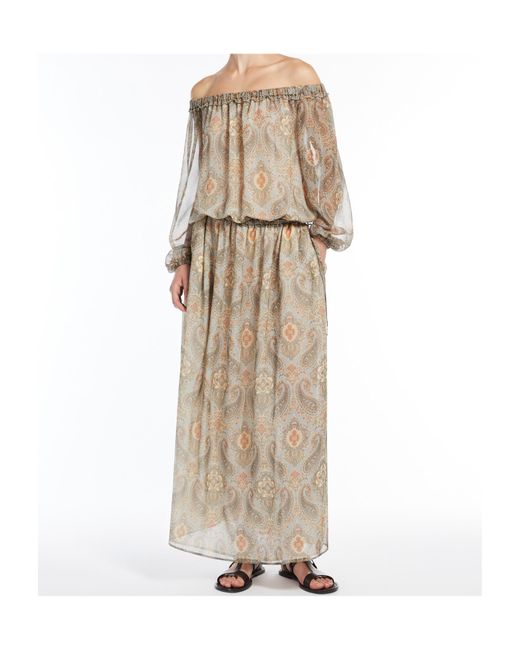 Weekend by Maxmara Natural Patterned Georgette Dress