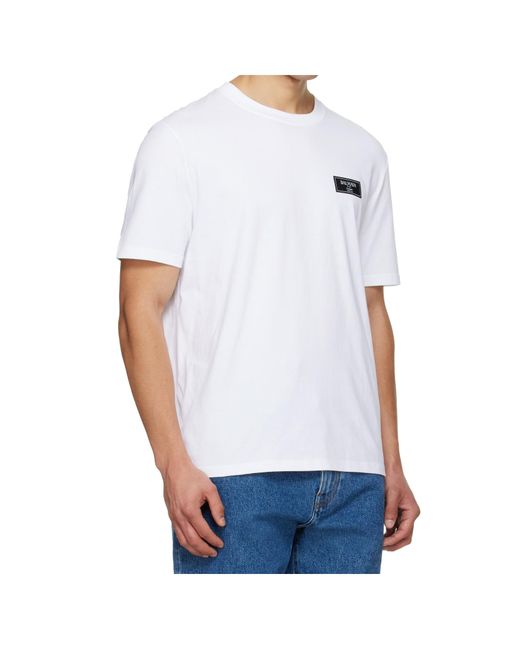 Balmain White Logo Motif Crewneck T-Shirt for men