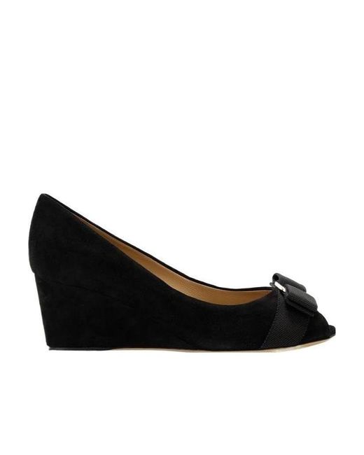 Ferragamo Black Bow High Heels