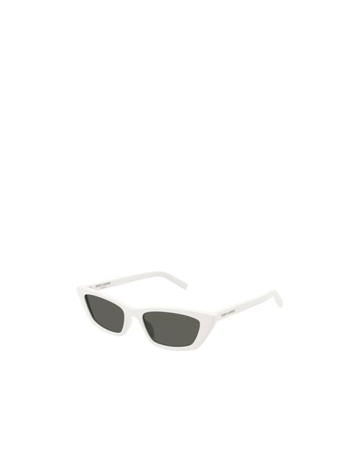 Saint Laurent White Eyewear Cat-Eye Sunglasses