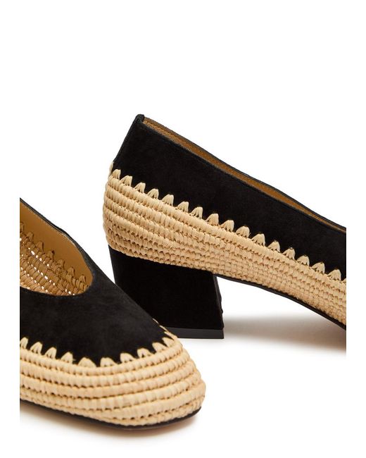 Gabriela Hearst Brown Raffia And Suede Pumps