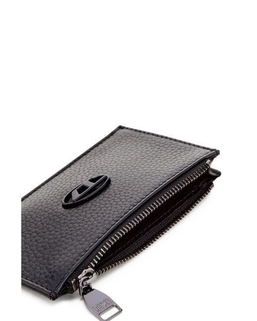 DIESEL Black Hissu Evo Oval-D Plaque Wallet for men
