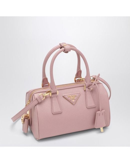 Prada Pink Triangle-Patch Zipped Tote Bag
