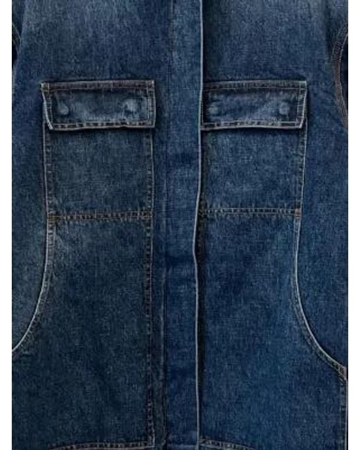 Magda Butrym Blue Patch-Pocket Denim Jacket