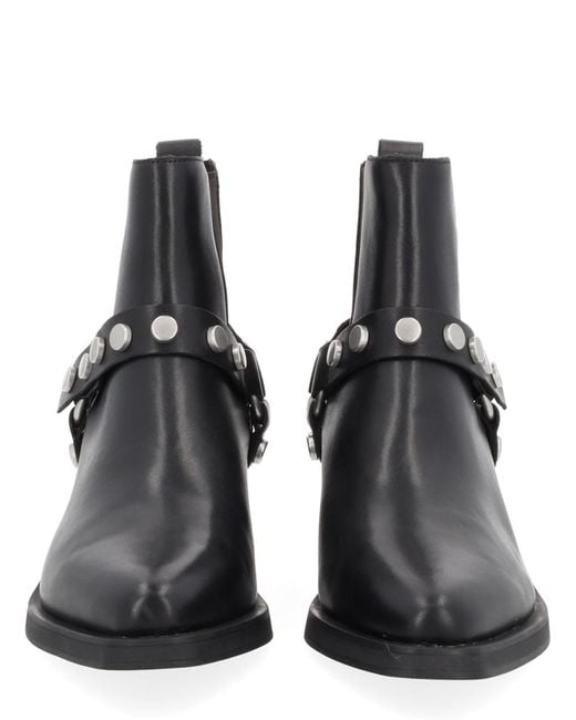 Ash Black Pointed-Toe Ankle Boots