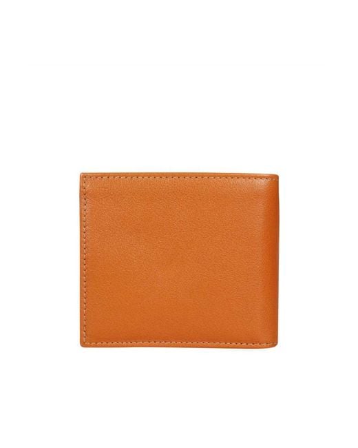 Il Bisonte Orange Logo Double Fold Wallet for men