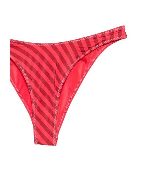 Frankie's Bikinis Red Striped Bikini Bottoms