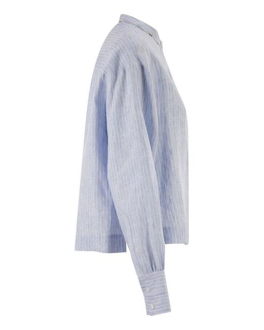 Fabiana Filippi Blue Striped Long-Sleeve Shirt
