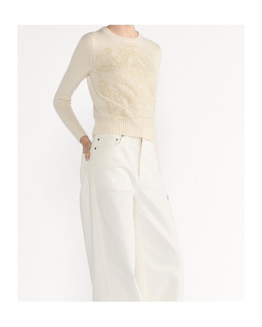 Dior White Embroidered Sweater