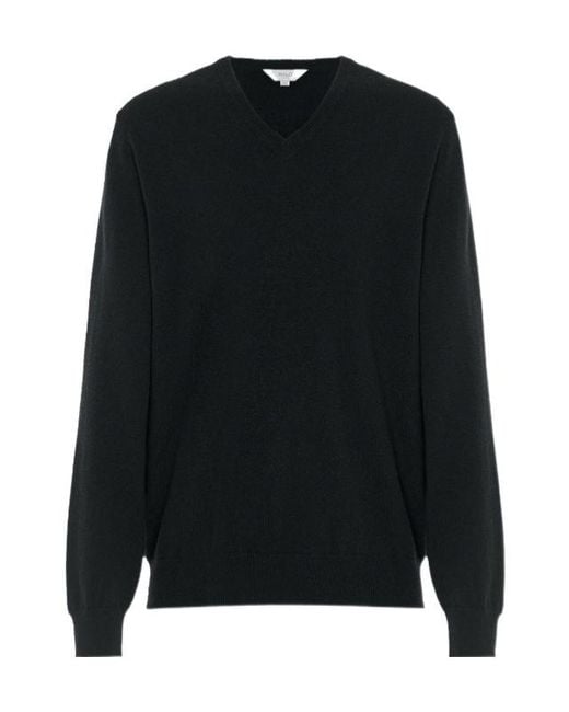 Malo Black V-Neck Cashmere Sweater for men