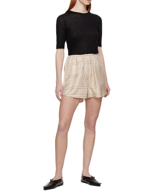 Totême Natural Totême Geometric Printed Elasticated Waistband Shorts